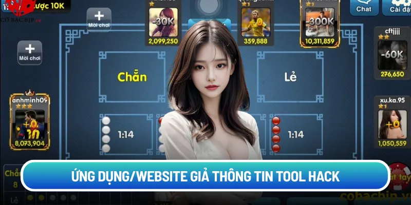 Ứng dụng/website giả thông tin tool hack